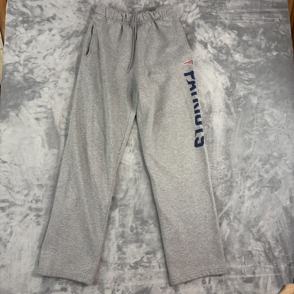 New England Patriots Sweatpants Mens Medium Gray Fleece Majestic NFL  Pockets